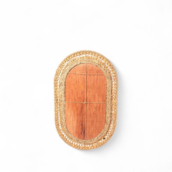 Espejo oval fibra natural 55x88cm - Imagen 2