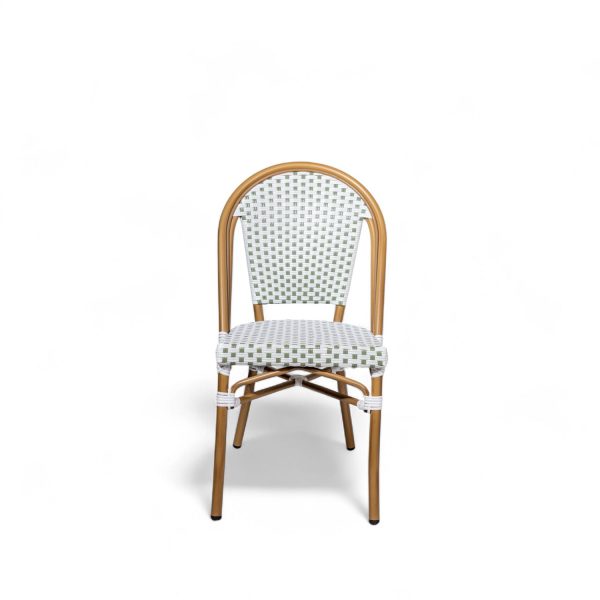 Silla de comedor Bistro sin brazos blanco y verde 89x48x59 - Imagen 3