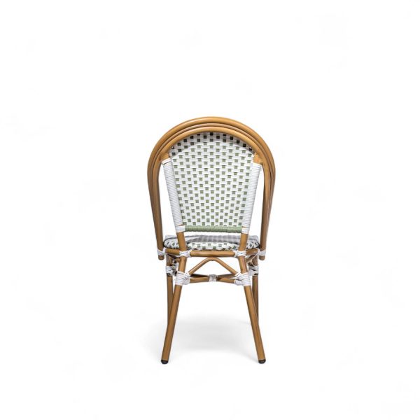 Silla de comedor Bistro sin brazos blanco y verde 89x48x59 - Imagen 4