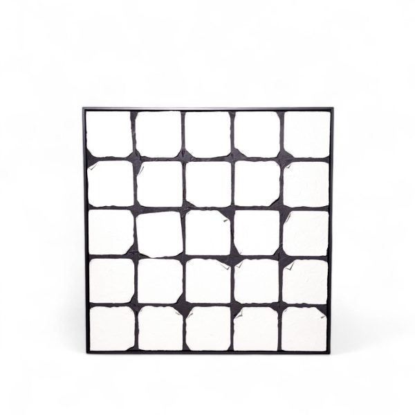 Cuadro ajedrezado blanco 103x103