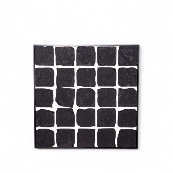 Cuadro ajedrezado negro 103x103
