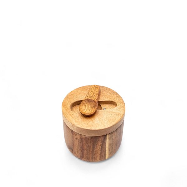 Recipiente para especias en acacia con cuchara - Imagen 2