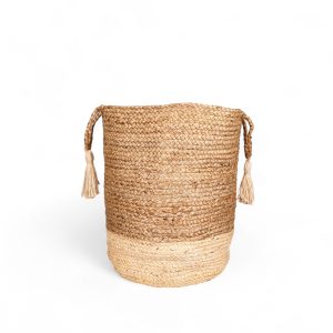 Canasto yute base blanca 40cm