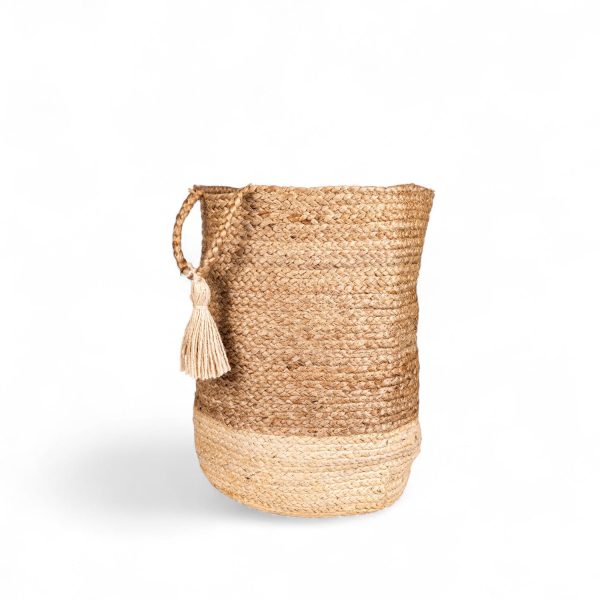 Canasto yute base blanca 40cm - Imagen 2