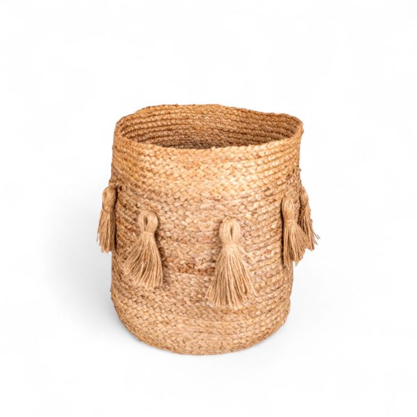 Canasto yute borlas 40cm