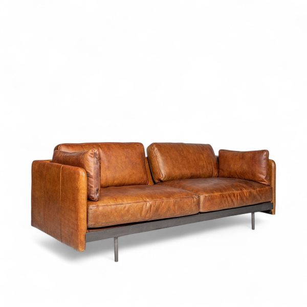 Sofa milo cuero miel 78x201x91 - Imagen 2
