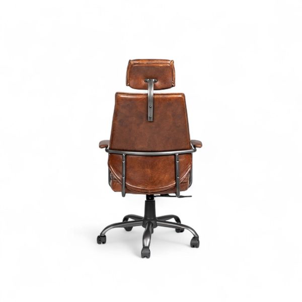 Silla cuero escritorio miel 114x65x67 - Imagen 4