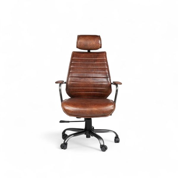 Silla cuero escritorio miel 114x65x67 - Imagen 2