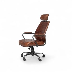 Silla cuero escritorio miel 114x65x67