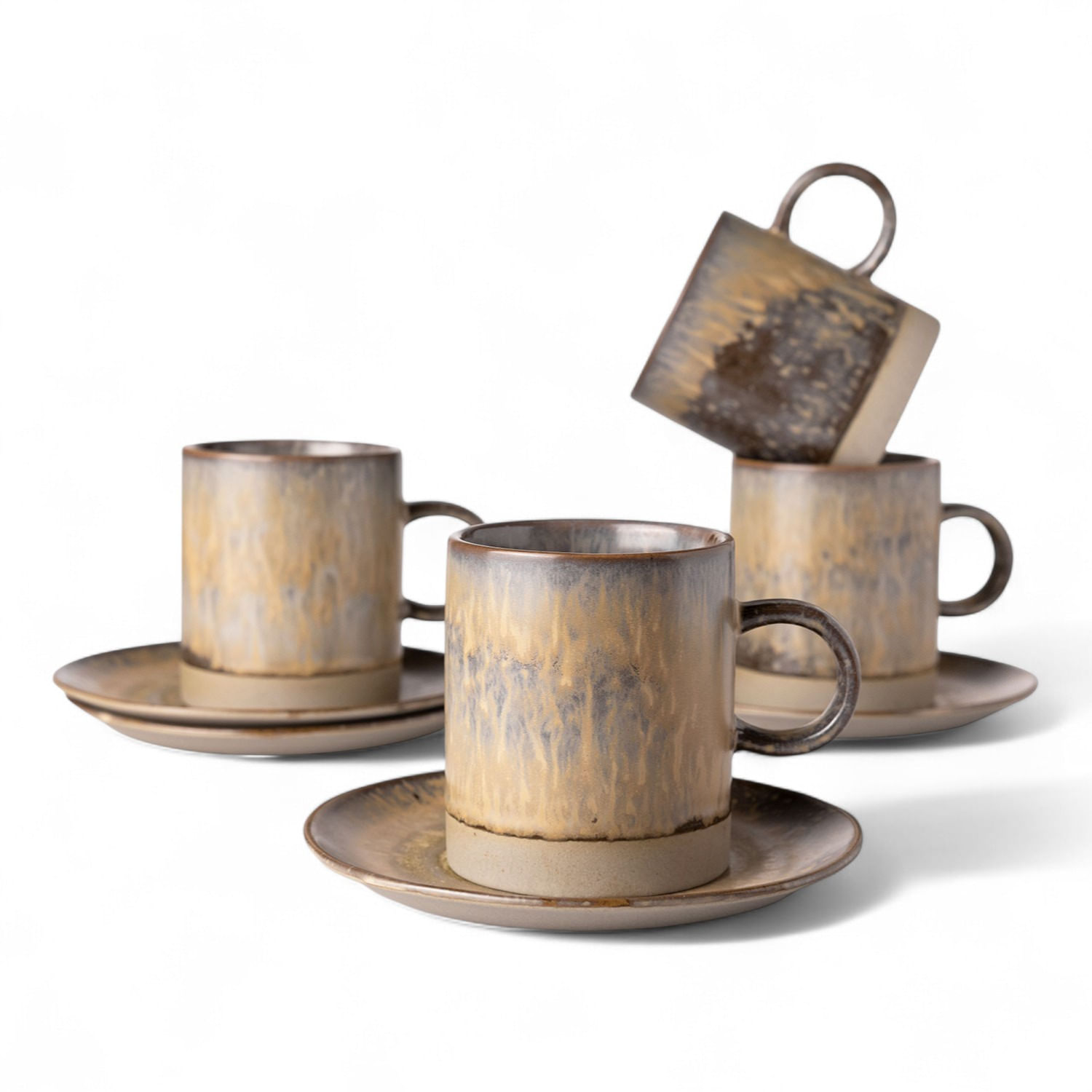 Pocillo y plato oasis 200ml setx4