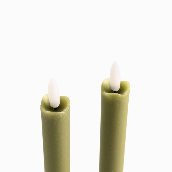 Velas led largas verde 26cm set x2 - Imagen 3