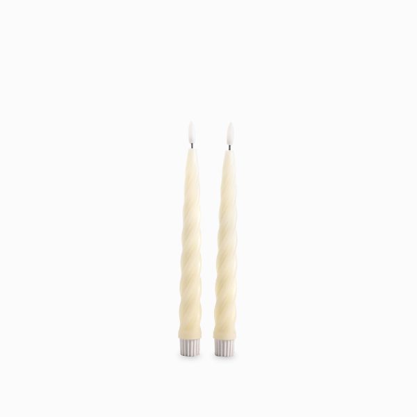 Velas led caracol marfil 21cm set x2