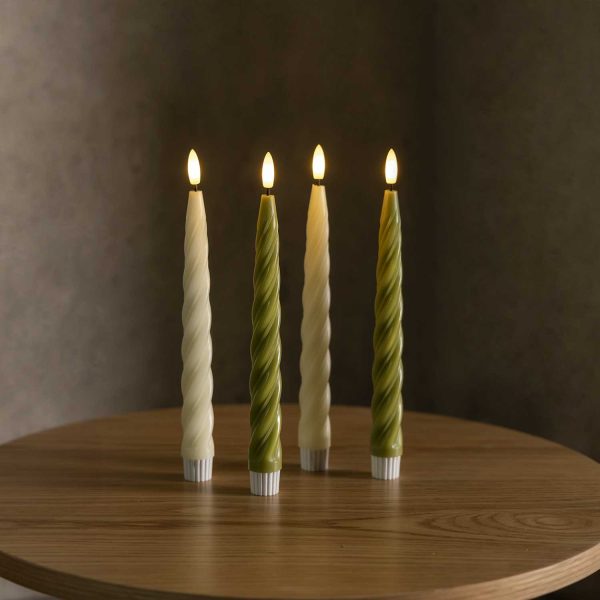 Velas led caracol marfil 21cm set x2 - Imagen 2
