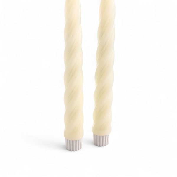 Velas led caracol marfil 21cm set x2 - Imagen 3