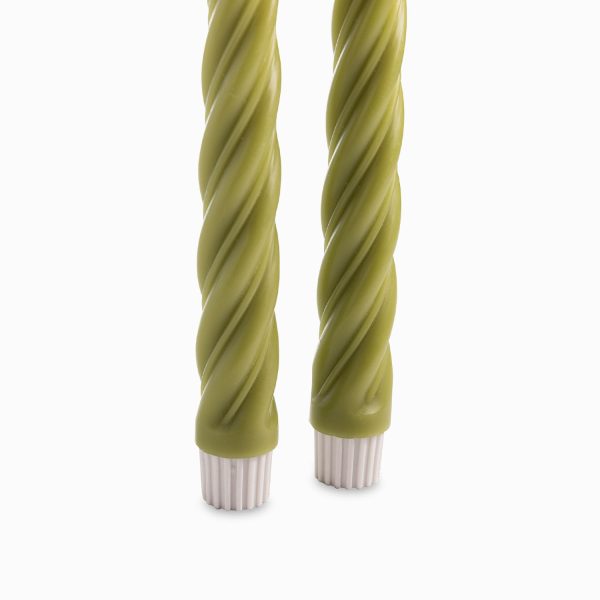 Velas led caracol verde 21cm set x2 - Imagen 3
