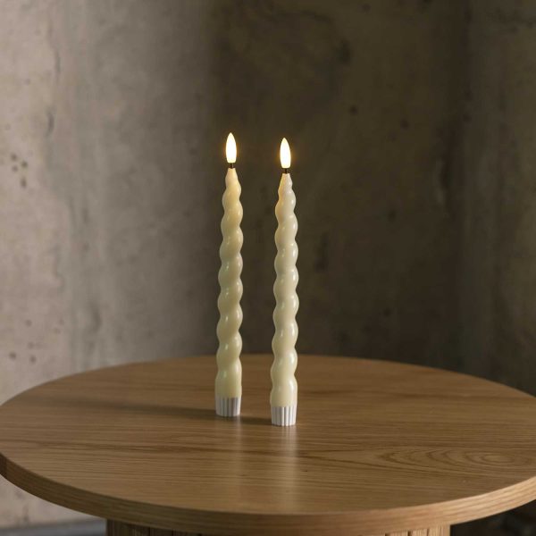Velas led espiral 22cm set x2 - Imagen 2