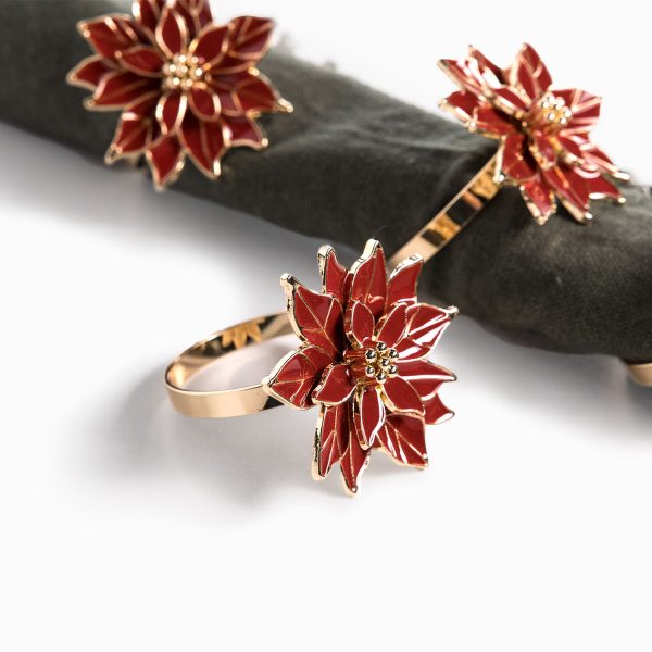 Aros de servilleta poinsettia setx4 - Imagen 2