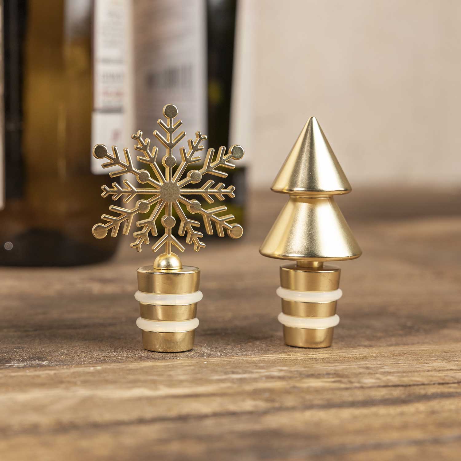 Tapa para botella vino árbol dorado - Imagen 2