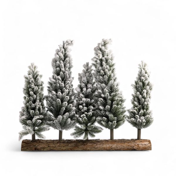 Pinos nieve base tronco 35x42cm - Imagen 4