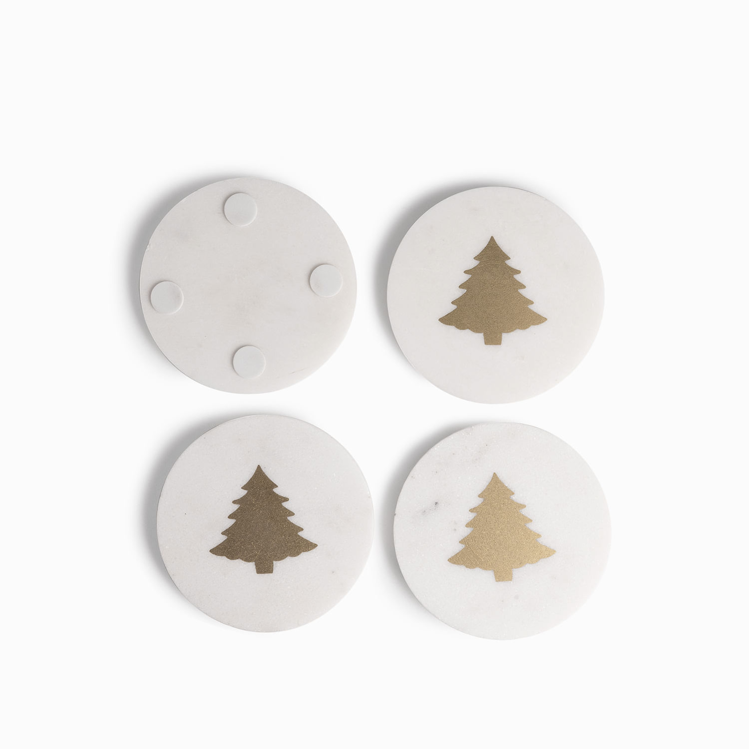 Portavasos árbol navidad mármol set x4 - Imagen 4