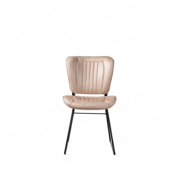 Silla de comedor lineas pata recta champagne