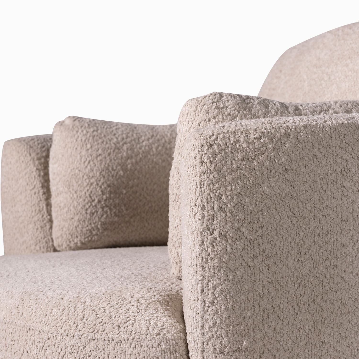 Poltrona Bozzi beige boucle 86x107x100 - Imagen 2