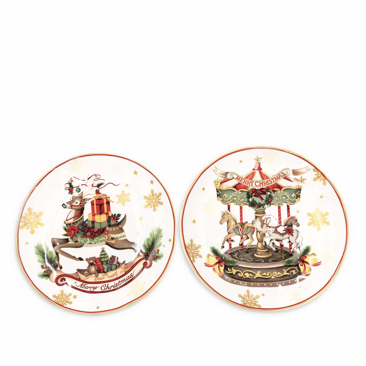 Plato principal noche buena snow 27cm setx2