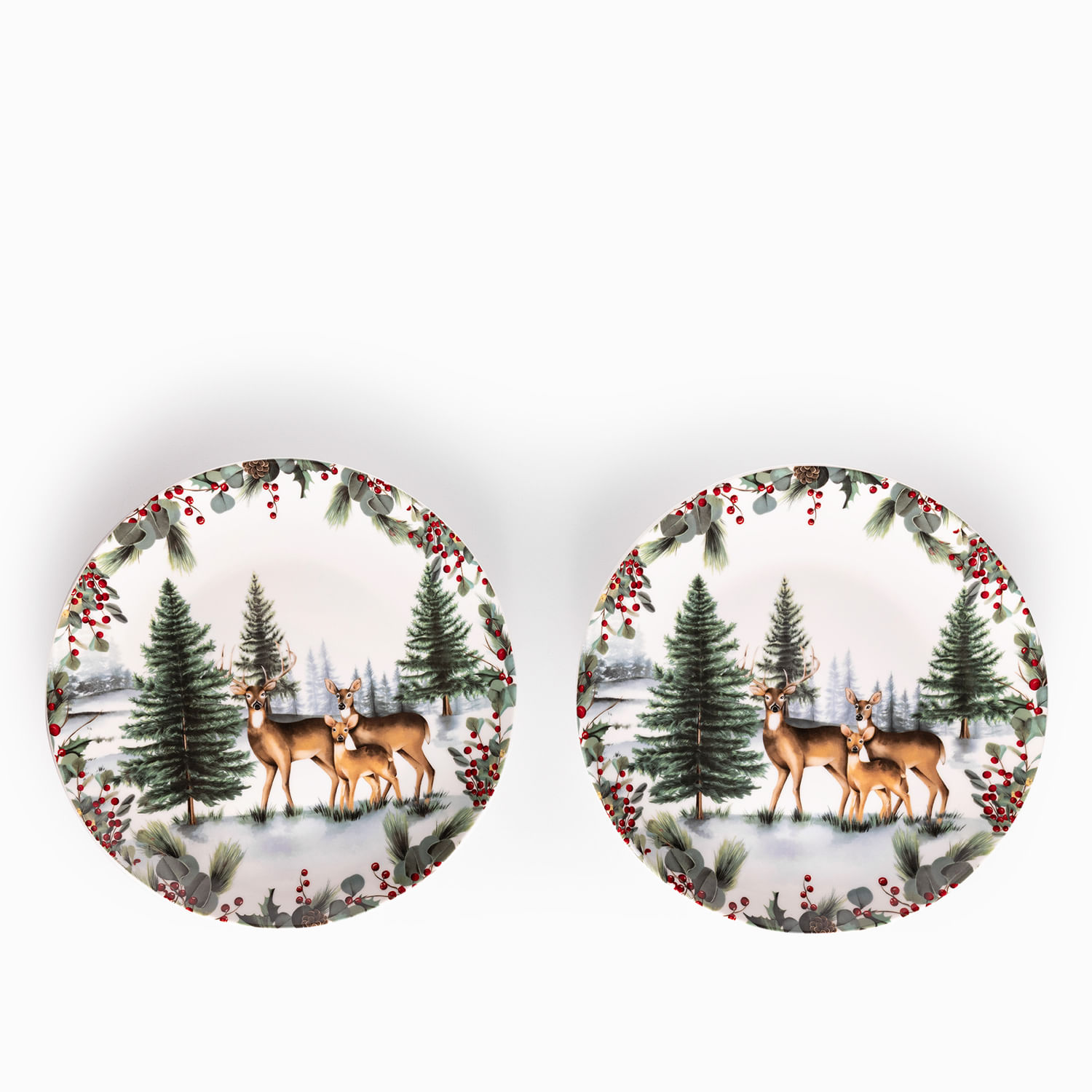 Plato principal Navidad Silvestre Forest 25cm setx2