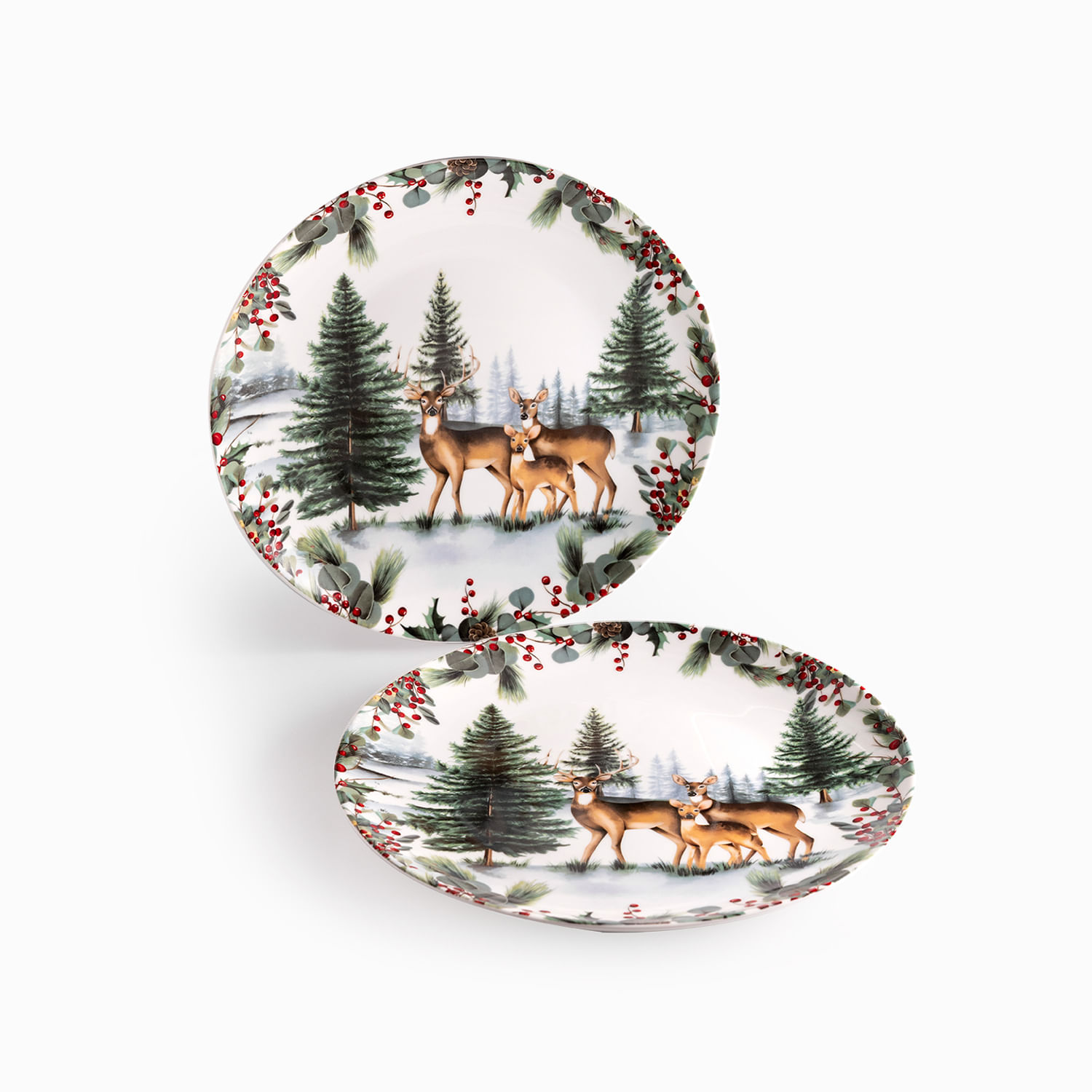 Plato principal Navidad Silvestre Forest 25cm setx2 - Imagen 3