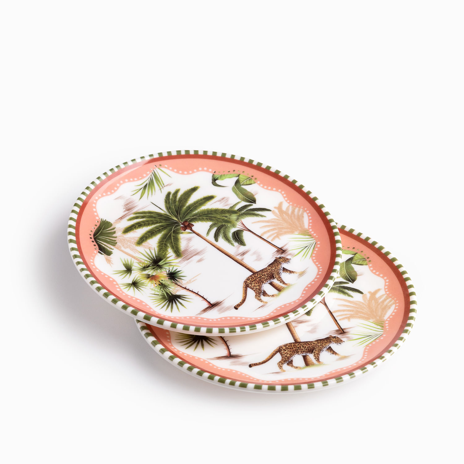Plato Palmeras cheetah 20 cm set x2 - Imagen 2