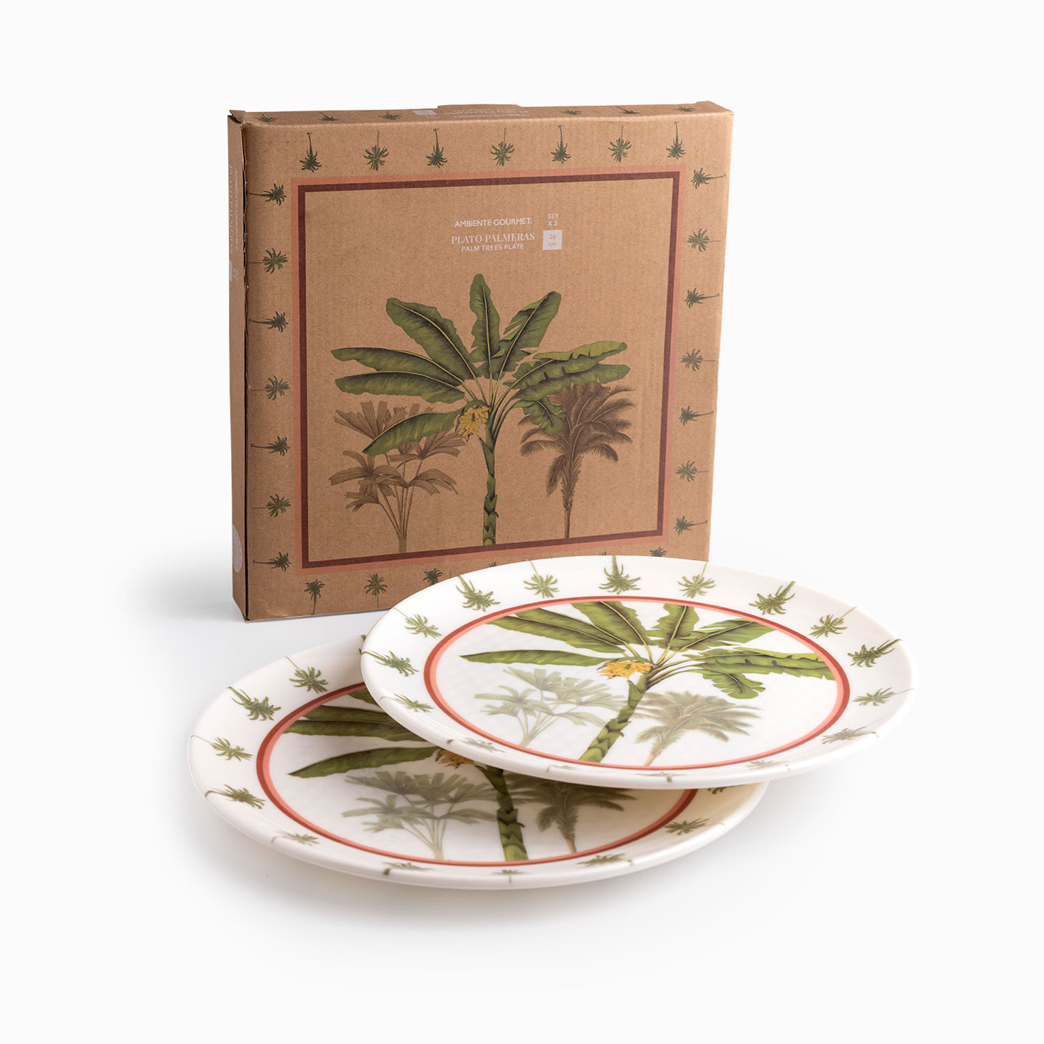 Plato Palmeras 26 cm set x2 - Imagen 5