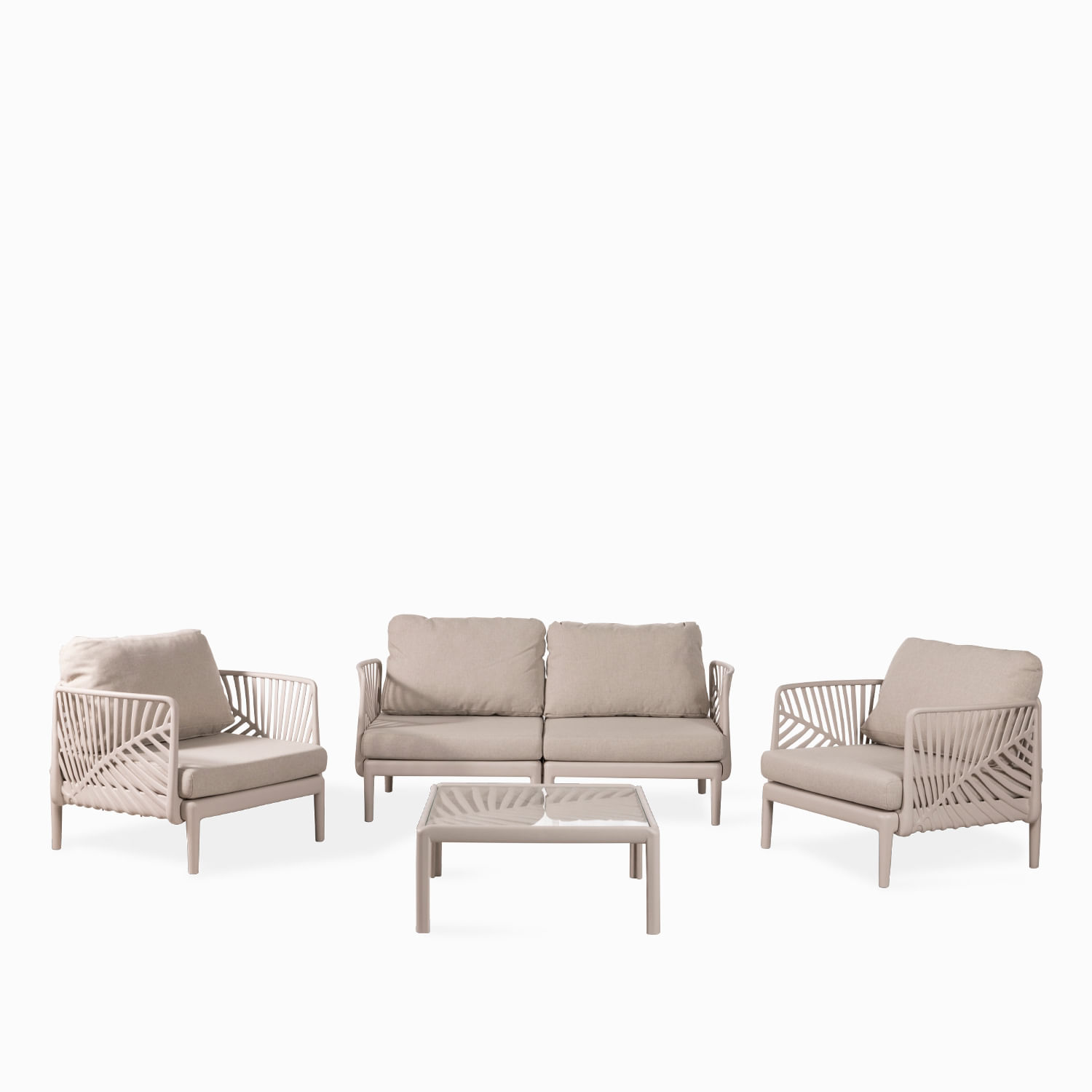 Set exterior Natura humo 4 piezas