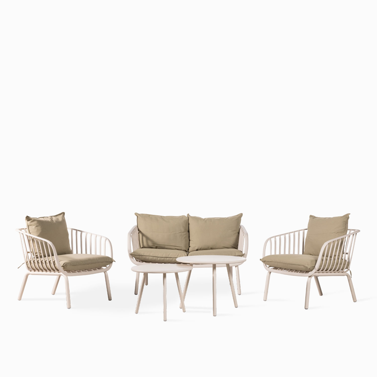 Set exterior Serena crema 5 piezas