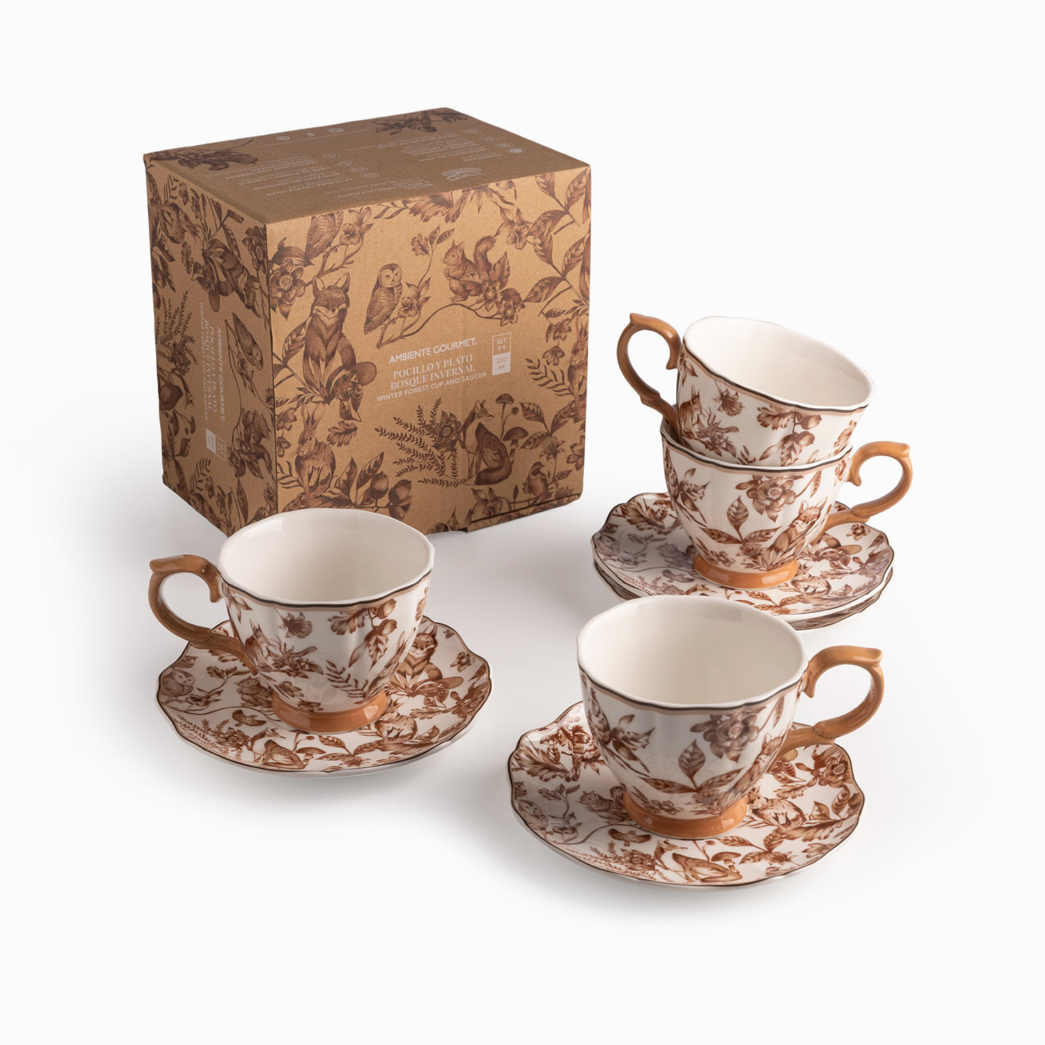 Pocillo y plato Bosque Invernal setx4 - Imagen 4