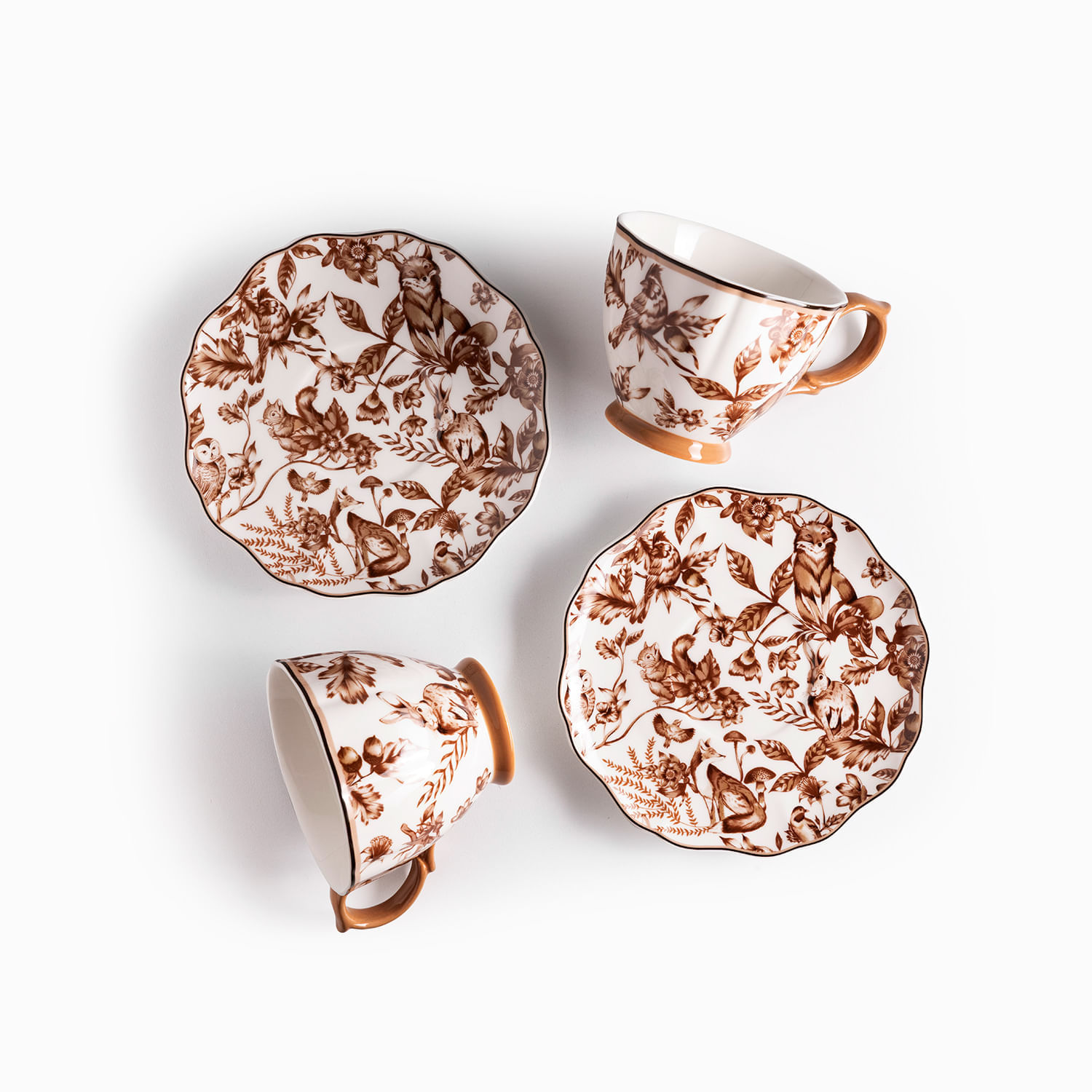 Pocillo y plato Bosque Invernal setx4 - Imagen 3