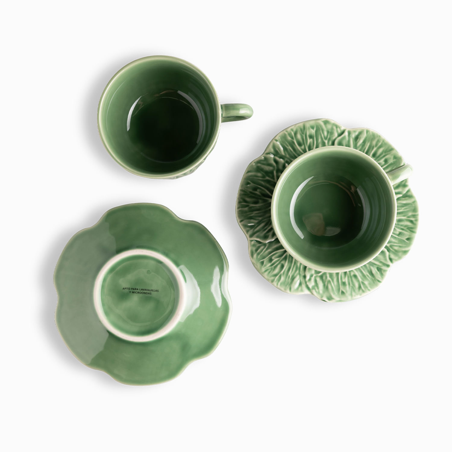 Pocillo y plato Huerto Verde 220ml set x2 - Imagen 7
