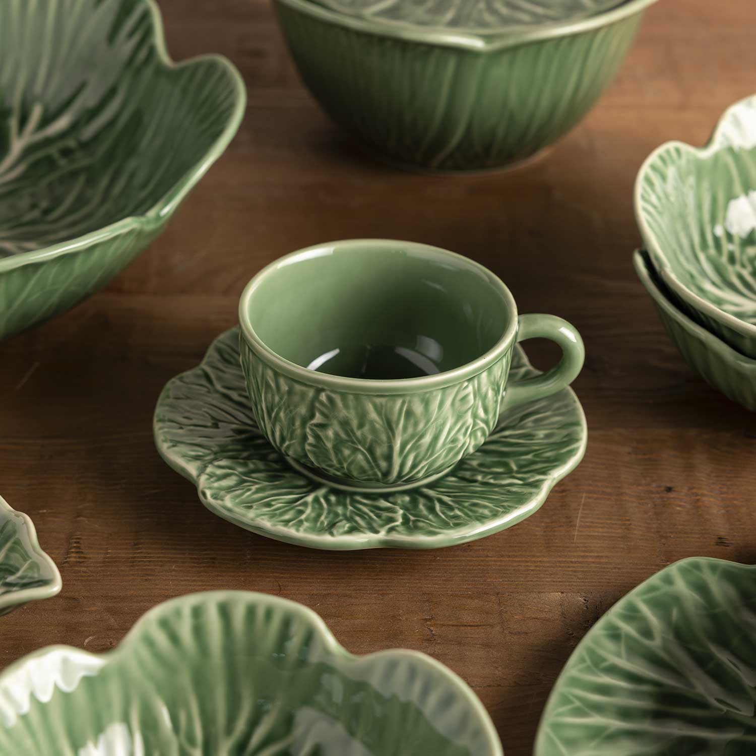 Pocillo y plato Huerto Verde 220ml set x2 - Imagen 2