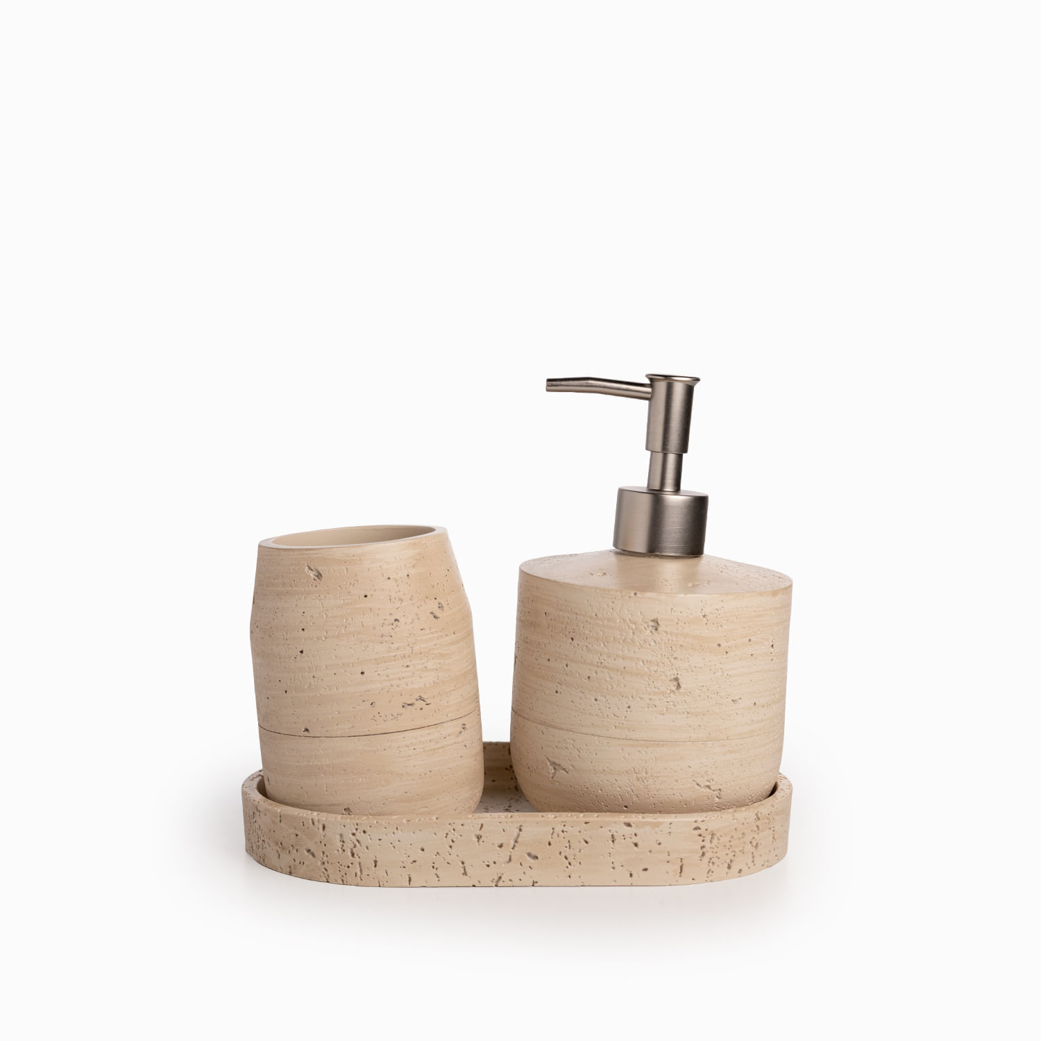 Set baño piedra beige