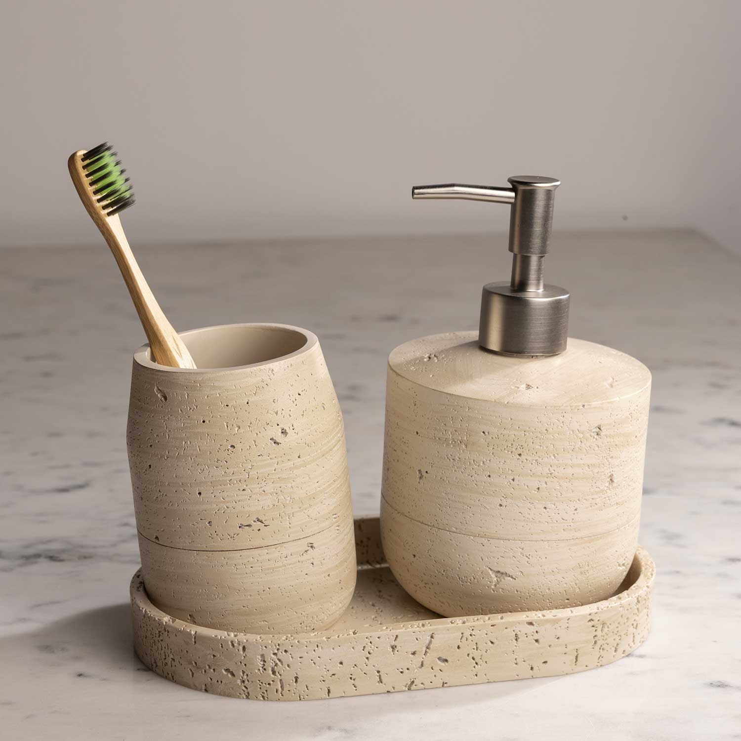 Set baño piedra beige - Imagen 2