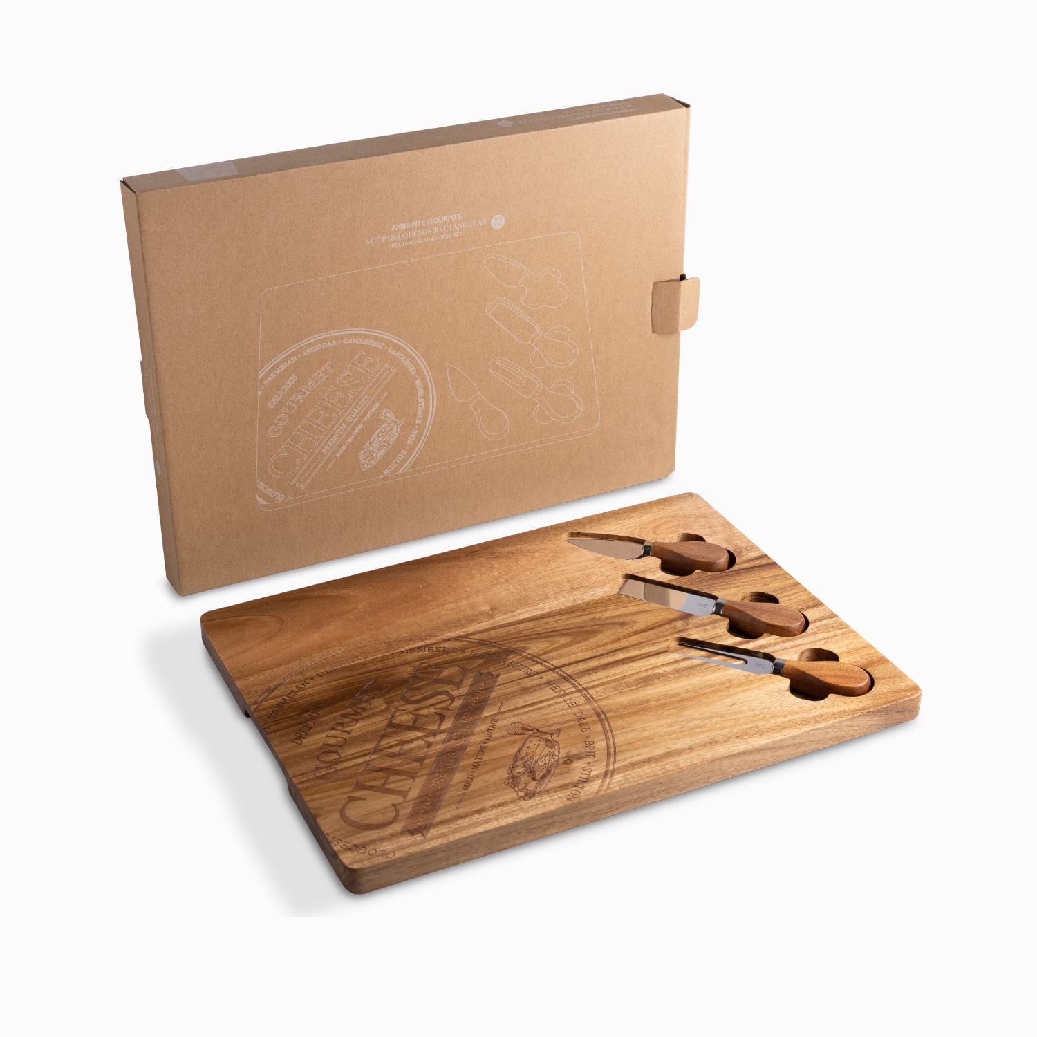 Set para quesos rectangular 4 piezas - Imagen 3