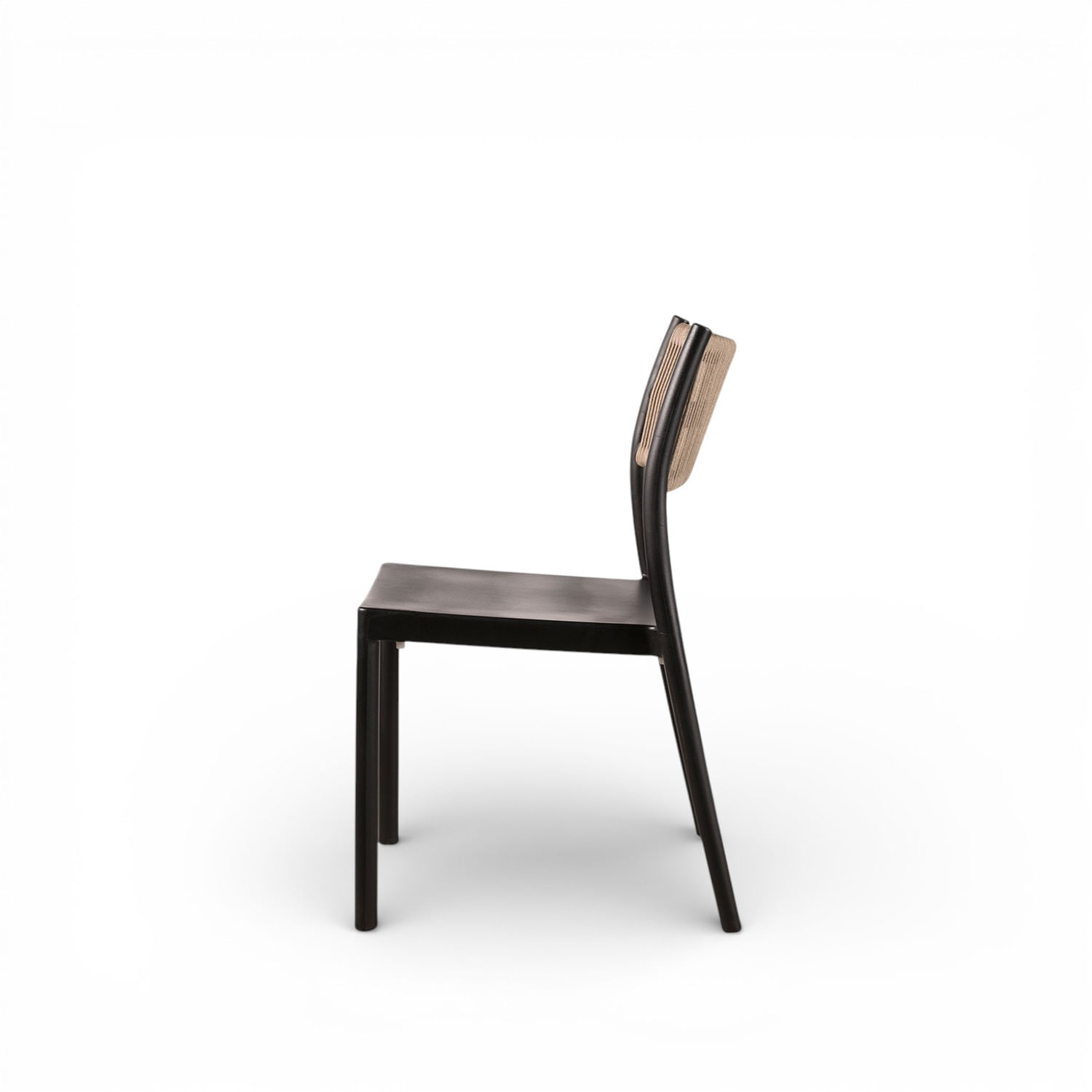 Silla espaldar cuerdas sin brazos negra - Imagen 6