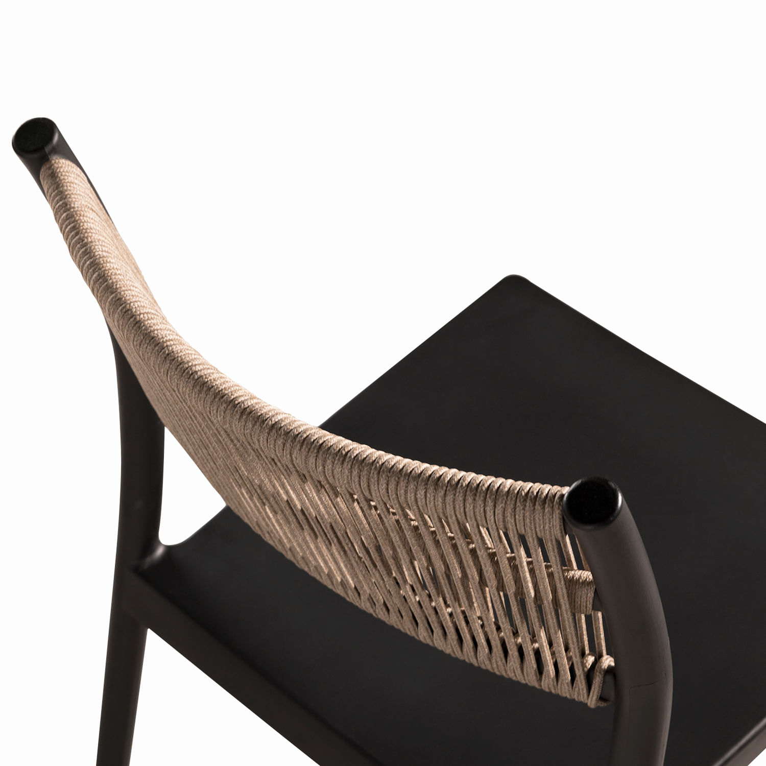 Silla espaldar cuerdas sin brazos negra - Imagen 3
