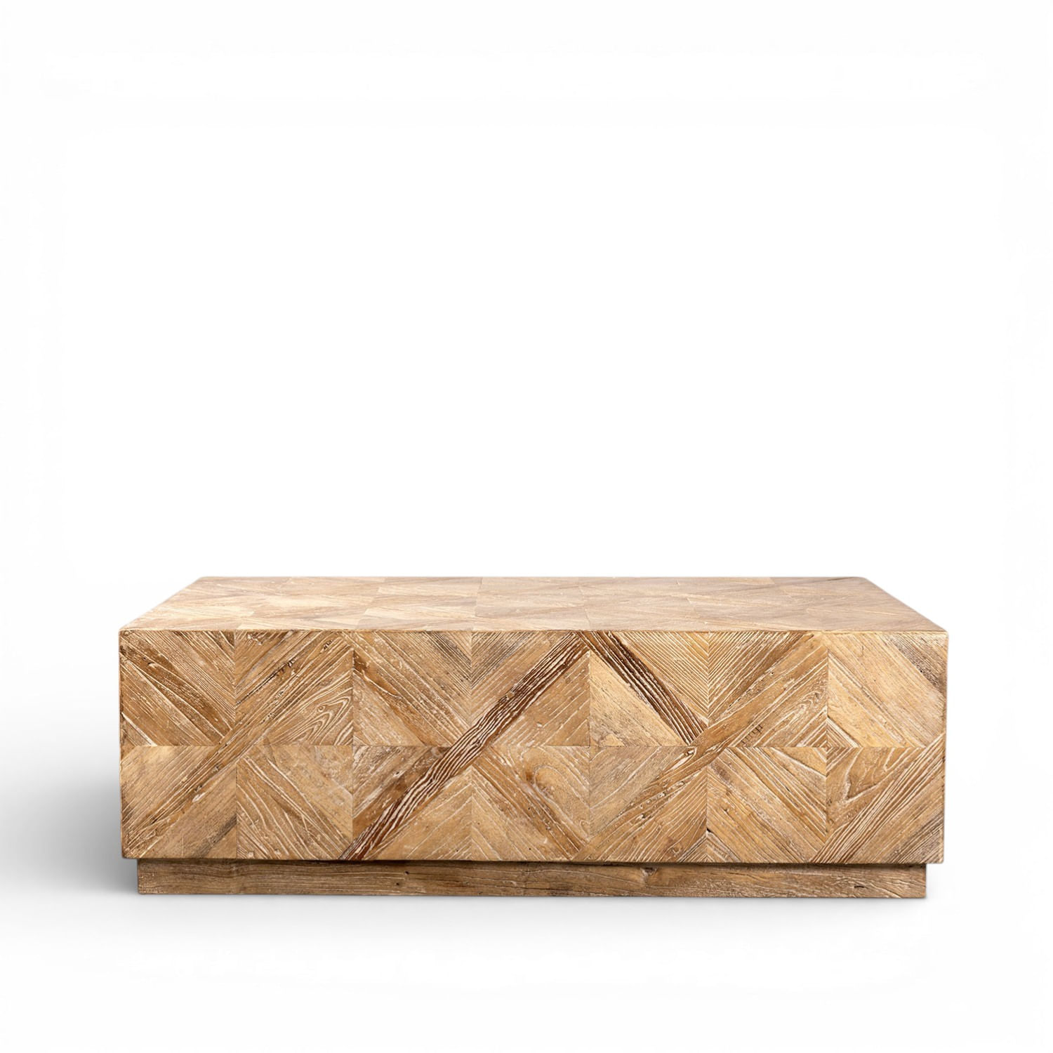 Mesa de centro grabado rombos 40.6x122x81