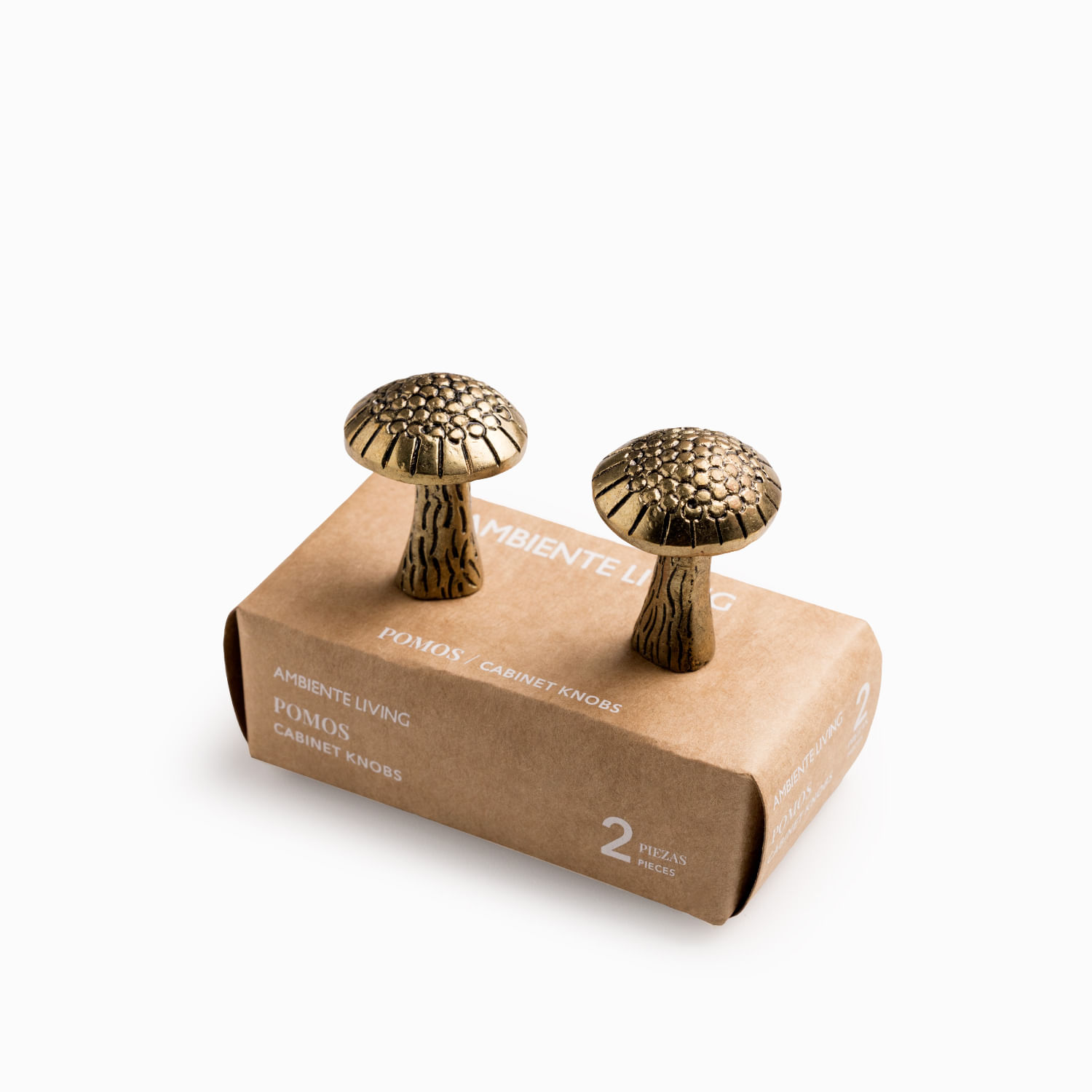 Pomo hongo brass set x2 - Imagen 5