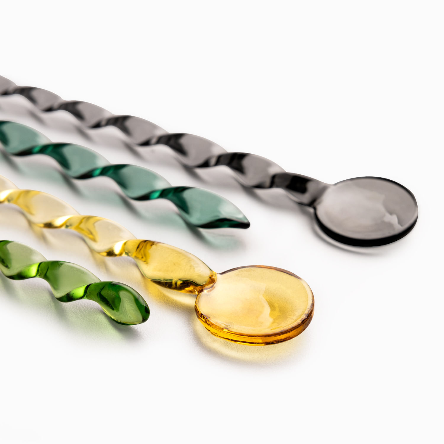 Cucharas en vidrio colores set x4 - Imagen 2