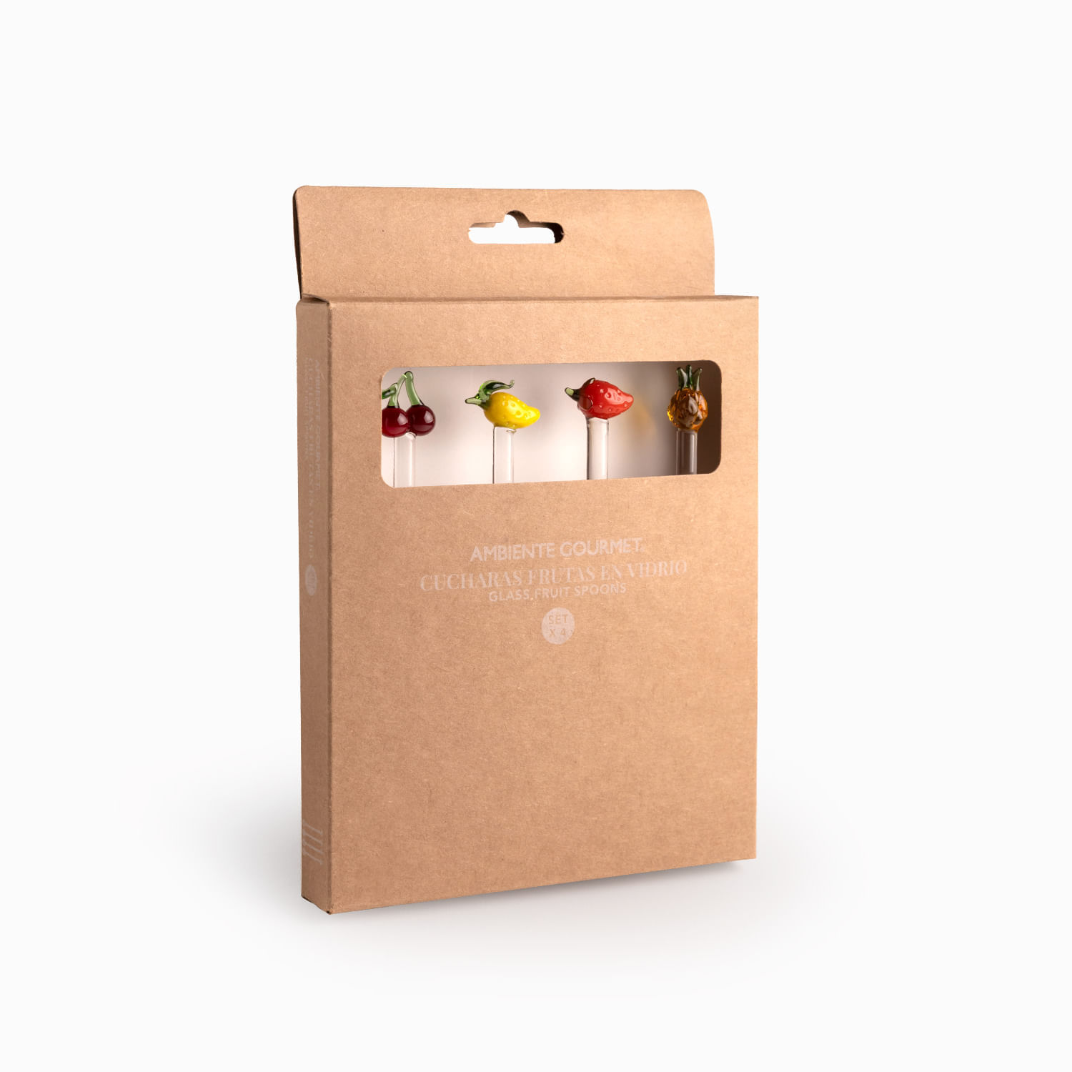 Cucharas de vidrio frutas set x4 - Imagen 6