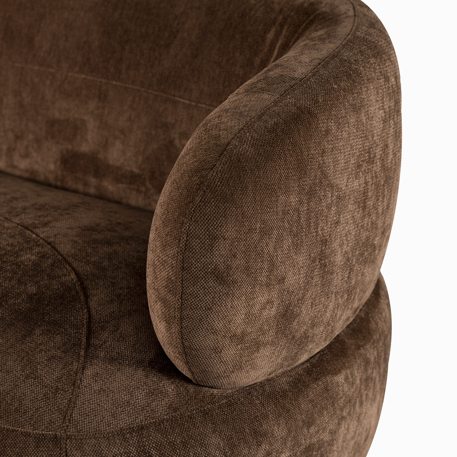 Sofá 3 puestos Emilia chocolate 78x231x91 cm - Imagen 3