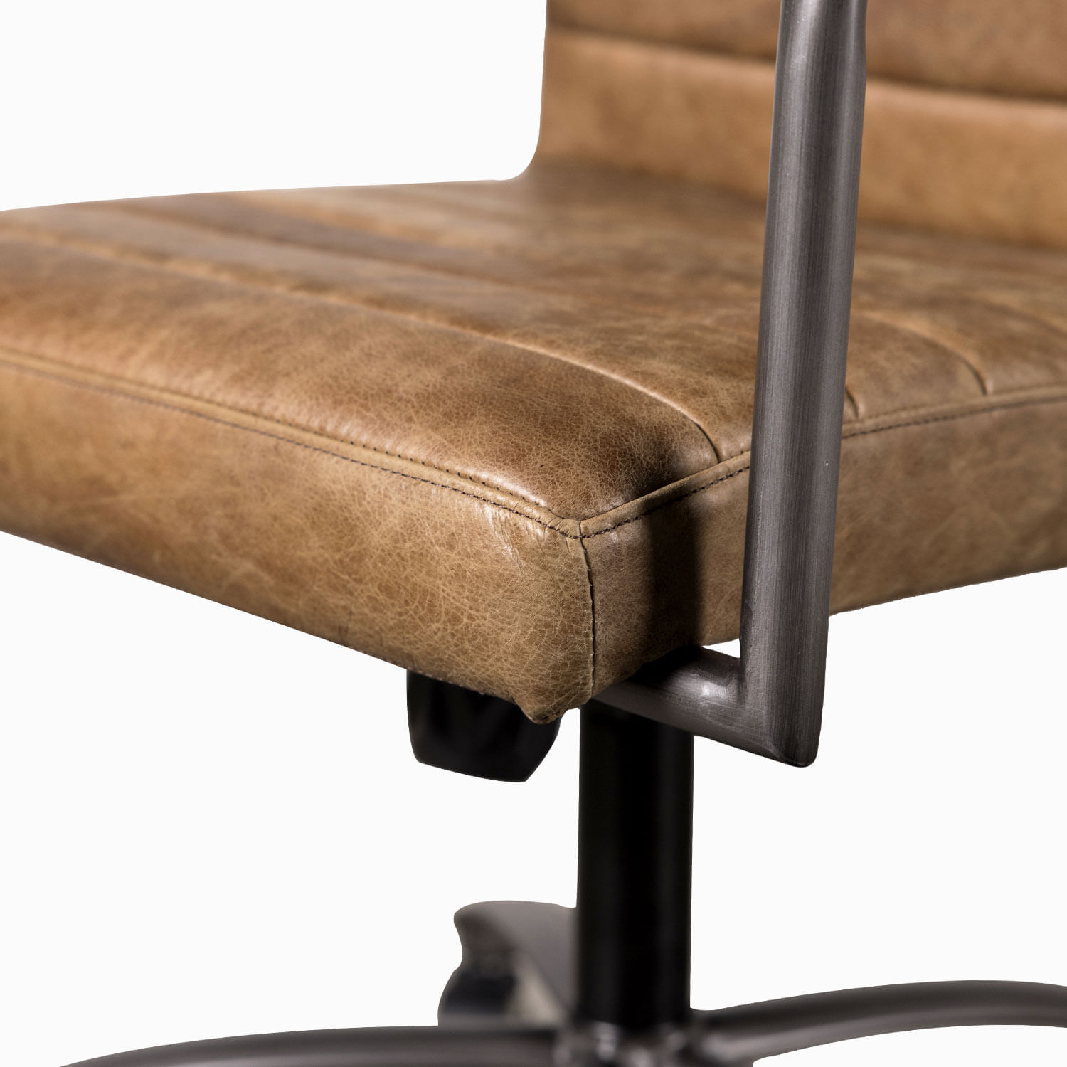 Silla de escritorio espaldar bajo cuero - Imagen 2