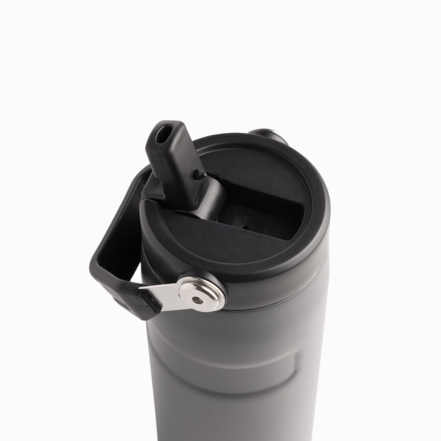 Termo doble pared con pitillo gris 500ml - Imagen 2