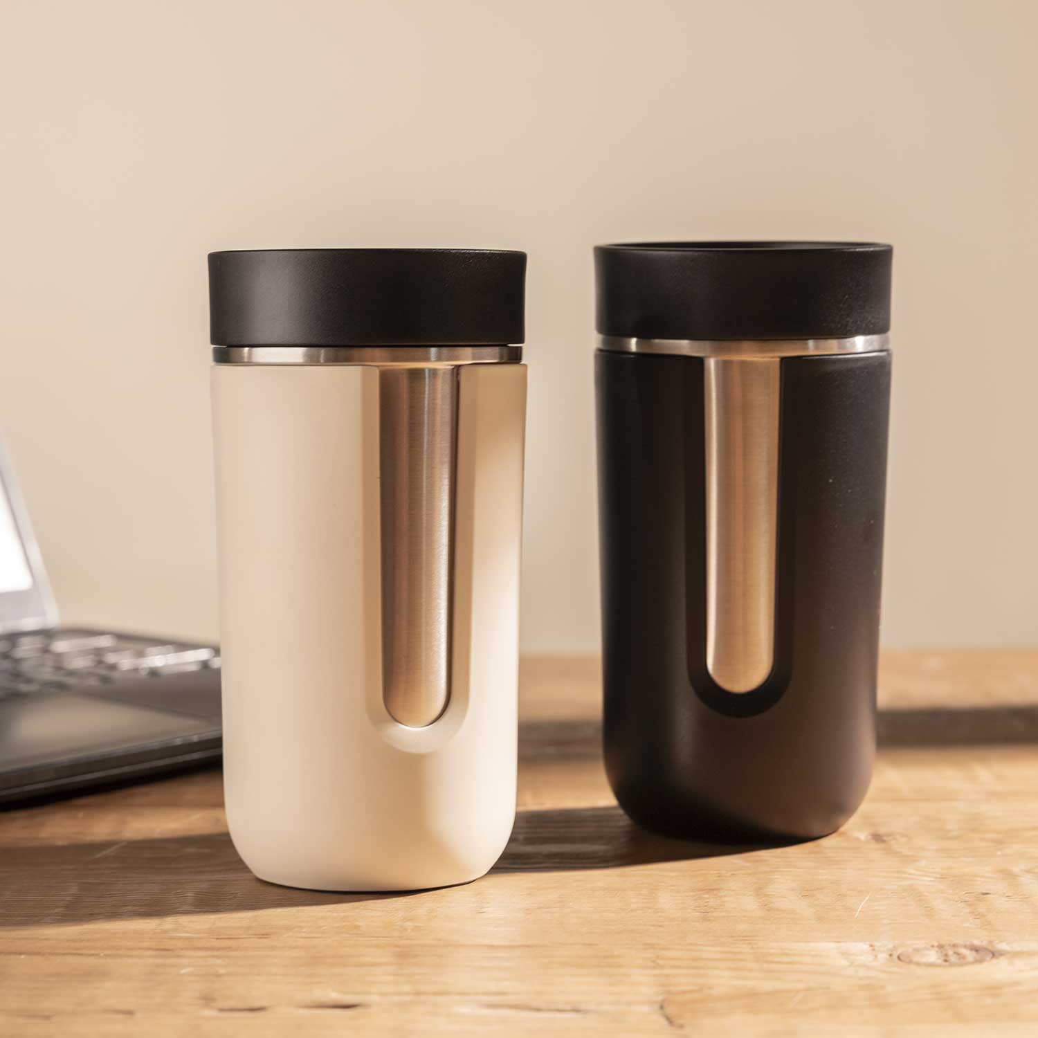 Vaso doble pared beige 400ml - Imagen 2